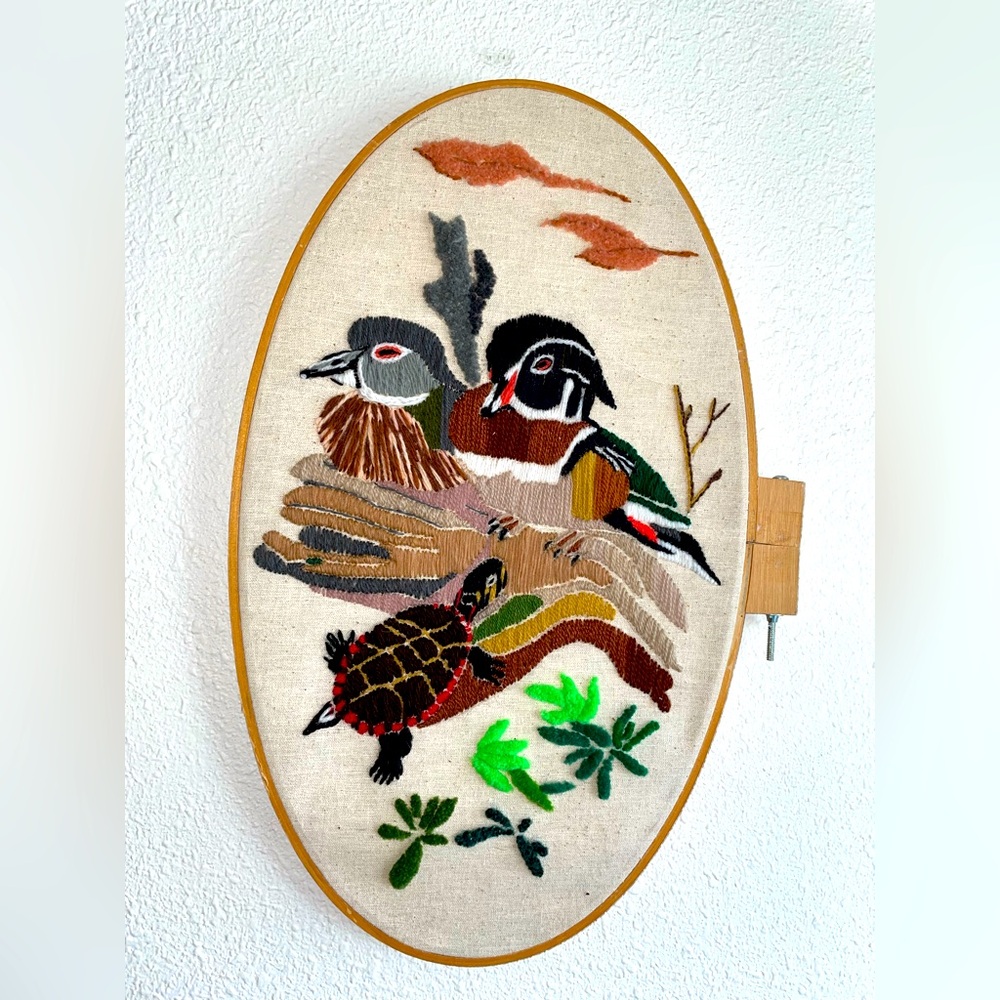 Embroidered Wildlife Wall Art